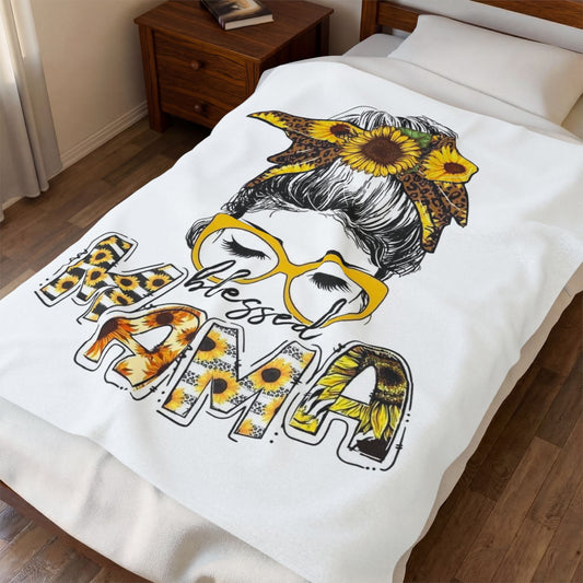 "Blessed Mama" Sunflower Mom Throw