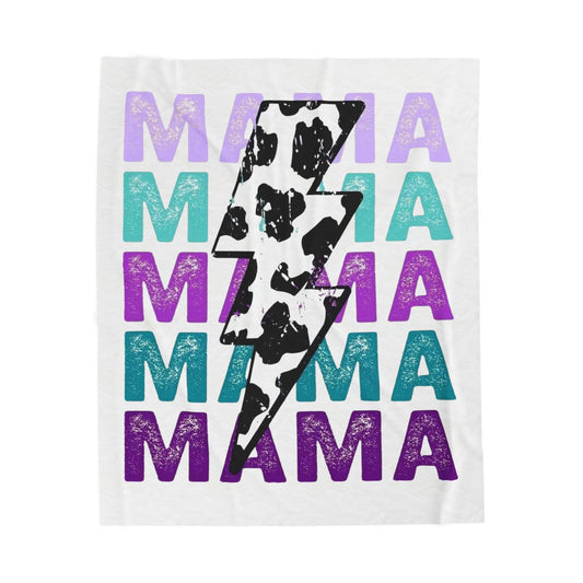 Mama Lightning Bolt Velveteen Plush Blanket
